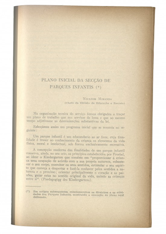 {{Projeto de Parque Infantil, desenvolvido por Mário de Andrade - Foto: Ocupação Itaú Cultural}}