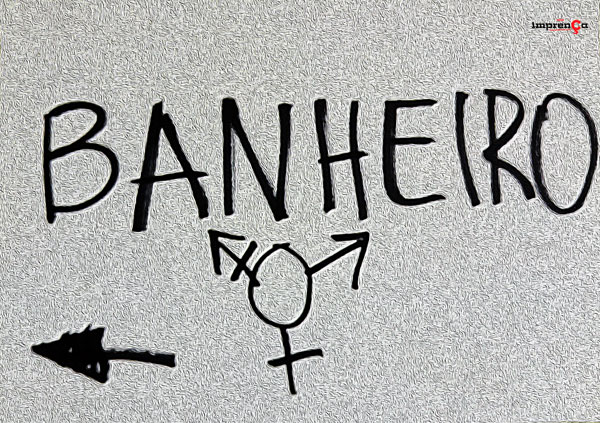 {{Placa indicando o banheiro no Centro Florescer - Foto: Victor Amatucci}}